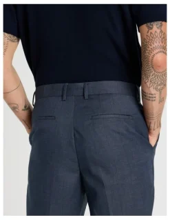 Basque Check Pants in Navy