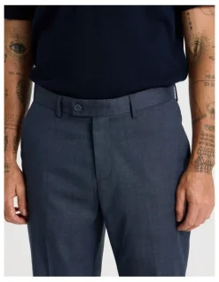 Basque Check Pants in Navy