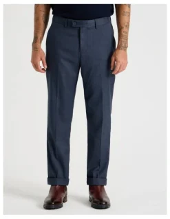 Basque Check Pants in Navy