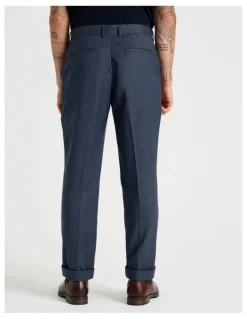 Basque Check Pants in Navy