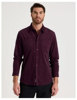 Basque Corduroy Shirt in Cherry
