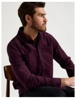 Basque Corduroy Shirt in Cherry