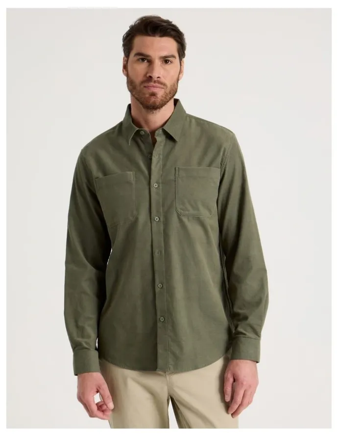 Basque Corduroy Shirt in Olive