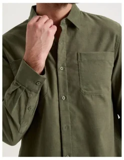 Basque Corduroy Shirt in Olive
