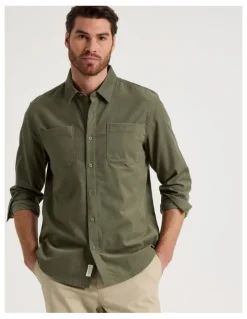 Basque Corduroy Shirt in Olive
