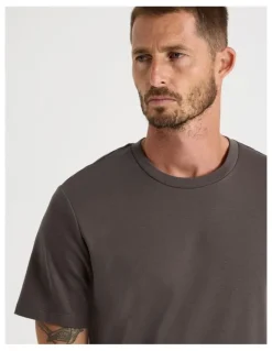 Basque Crew Neck T-Shirt in Brown