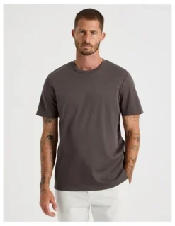 Basque Crew Neck T-Shirt in Brown