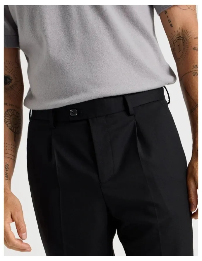 Basque Cuffed Pants in Black