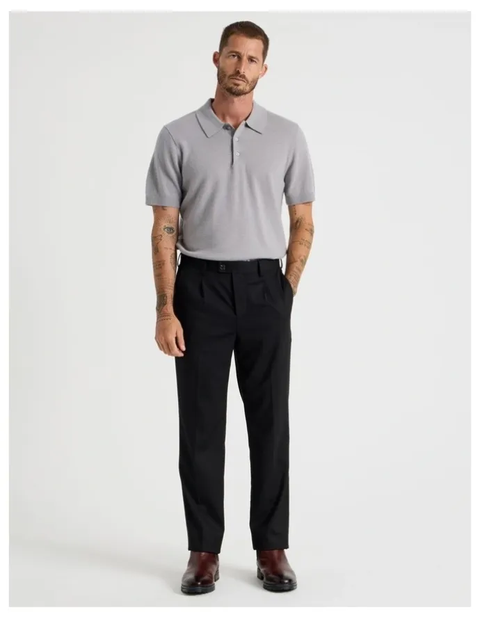 Basque Cuffed Pants in Black