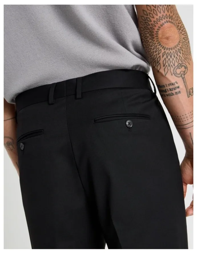 Basque Cuffed Pants in Black