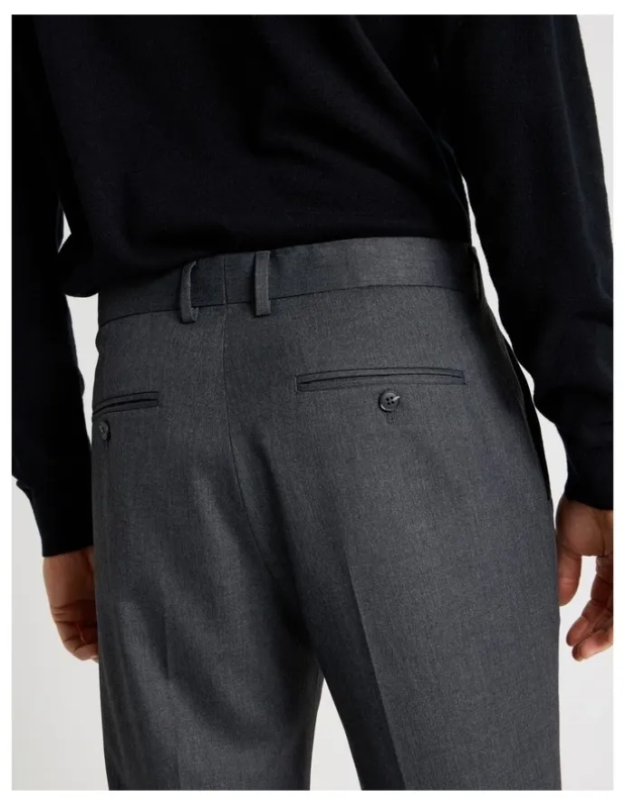Basque Cuffed Pants in Grey Marle