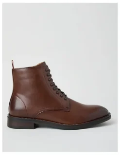 Basque Darcy Leather Lace Up Boot in Tan