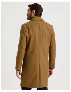 Basque Double Breasted Longline Coat in Caramel