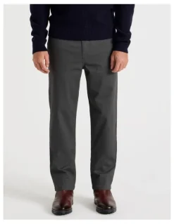 Basque Five Pocket Textured Pants in Charcoal