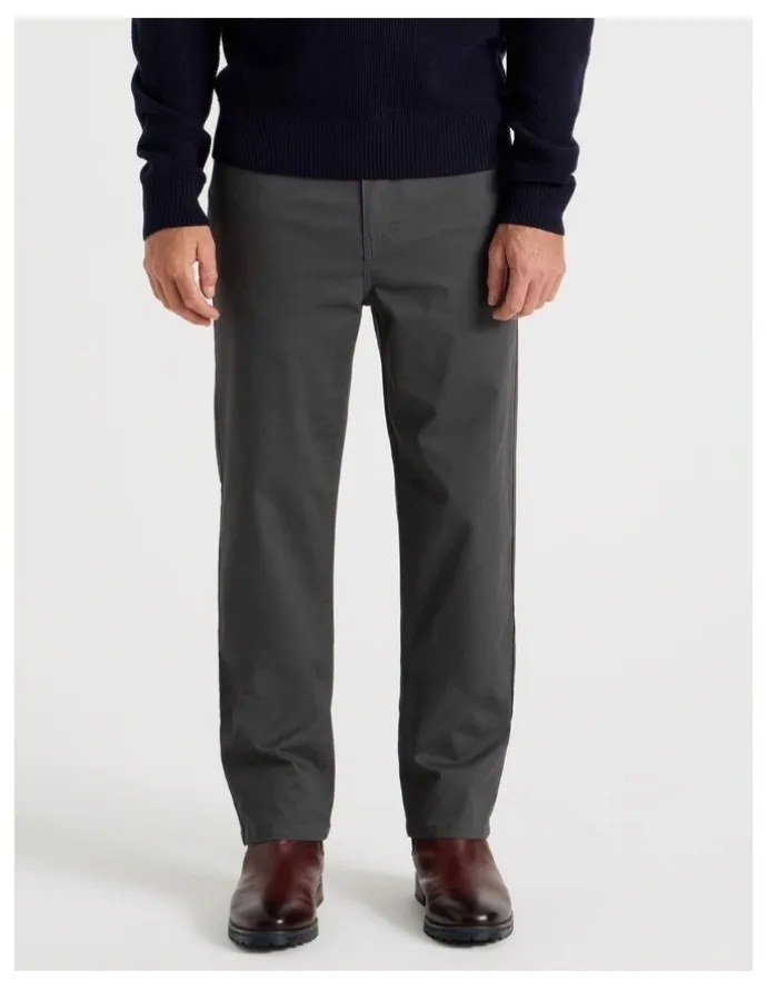 Basque Five Pocket Textured Pants in Charcoal