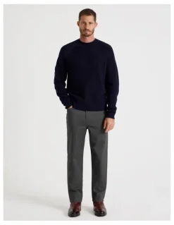 Basque Five Pocket Textured Pants in Charcoal