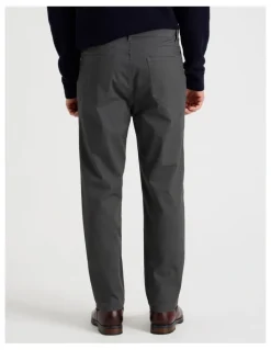 Basque Five Pocket Textured Pants in Charcoal