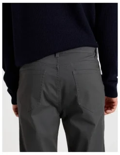Basque Five Pocket Textured Pants in Charcoal