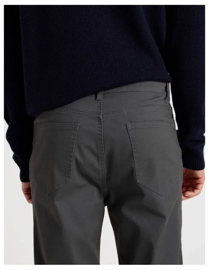 Basque Five Pocket Textured Pants in Charcoal