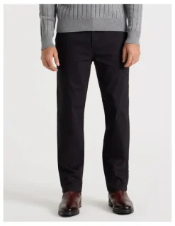 Basque Five Pocket Textured Pants in Black