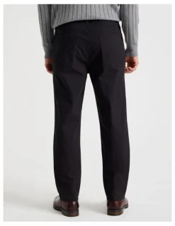Basque Five Pocket Textured Pants in Black