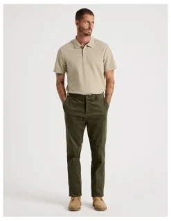 Basque Jersey Short Sleeve Polo in Beige