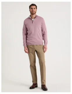 Basque Quarter Zip Knit in Pink