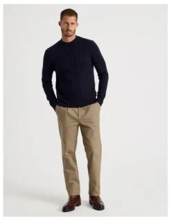 Basque Ribbed Sweater in Navy