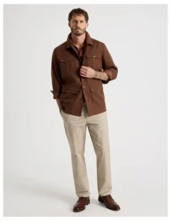 Basque Safari Style Jacket in Brown