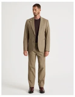 Basque Single Breasted Textured Blazer in Taupe