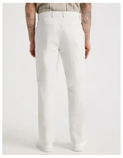 Basque Straight Leg Chino Pant in White