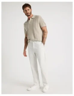 Basque Straight Leg Chino Pant in White