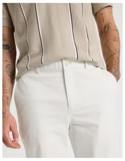 Basque Straight Leg Chino Pant in White