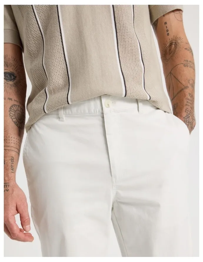 Basque Straight Leg Chino Pant in White