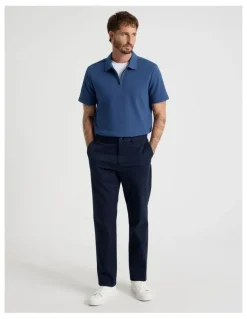 Basque Straight Leg Chino Pant in Navy