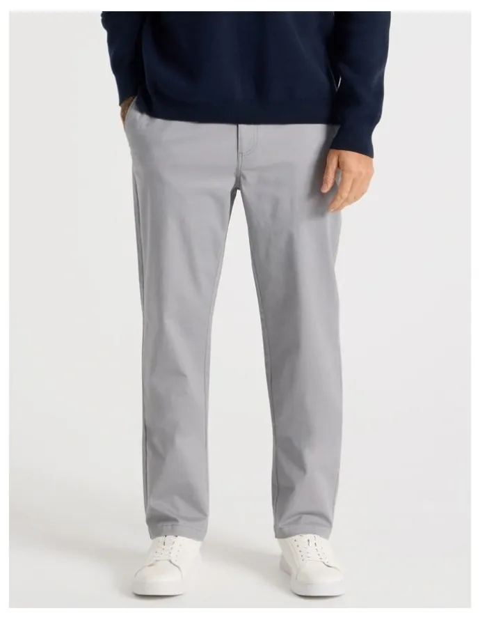 Basque Straight Leg Chino Pant in Steel