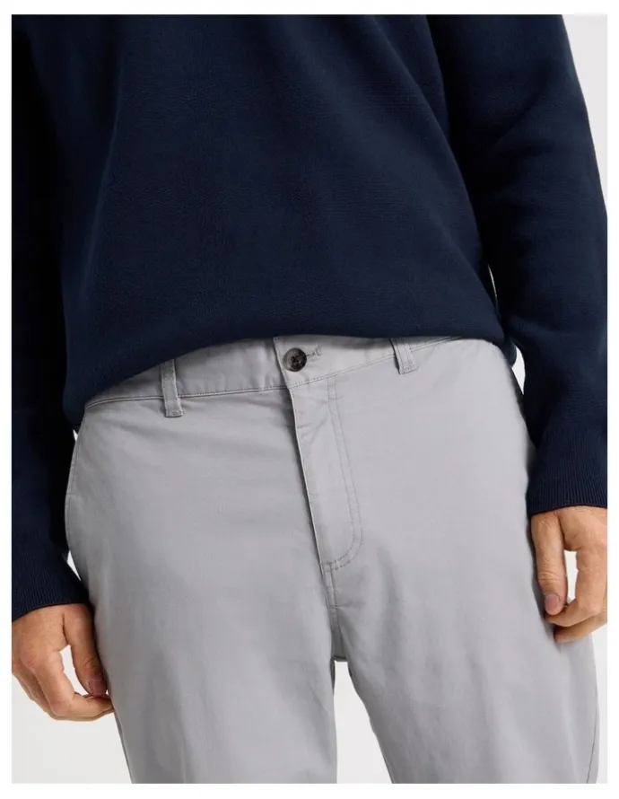 Basque Straight Leg Chino Pant in Steel