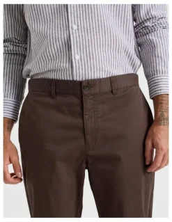 Basque Straight Leg Chino Pant in Brown