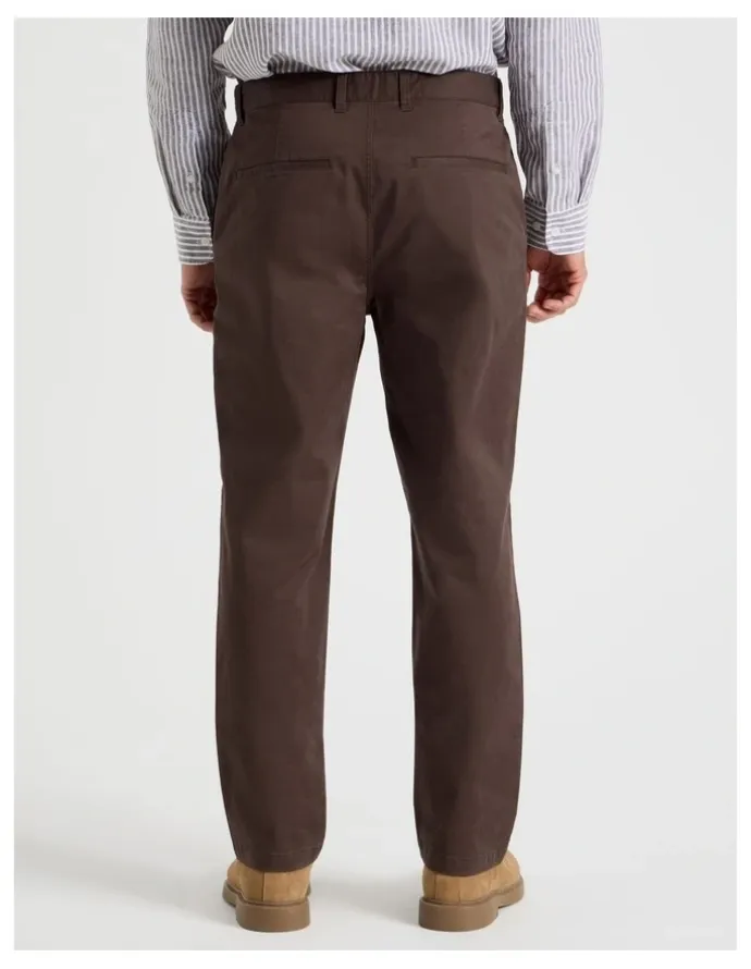 Basque Straight Leg Chino Pant in Brown