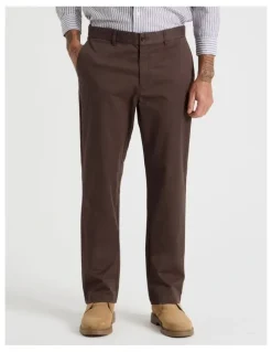 Basque Straight Leg Chino Pant in Brown