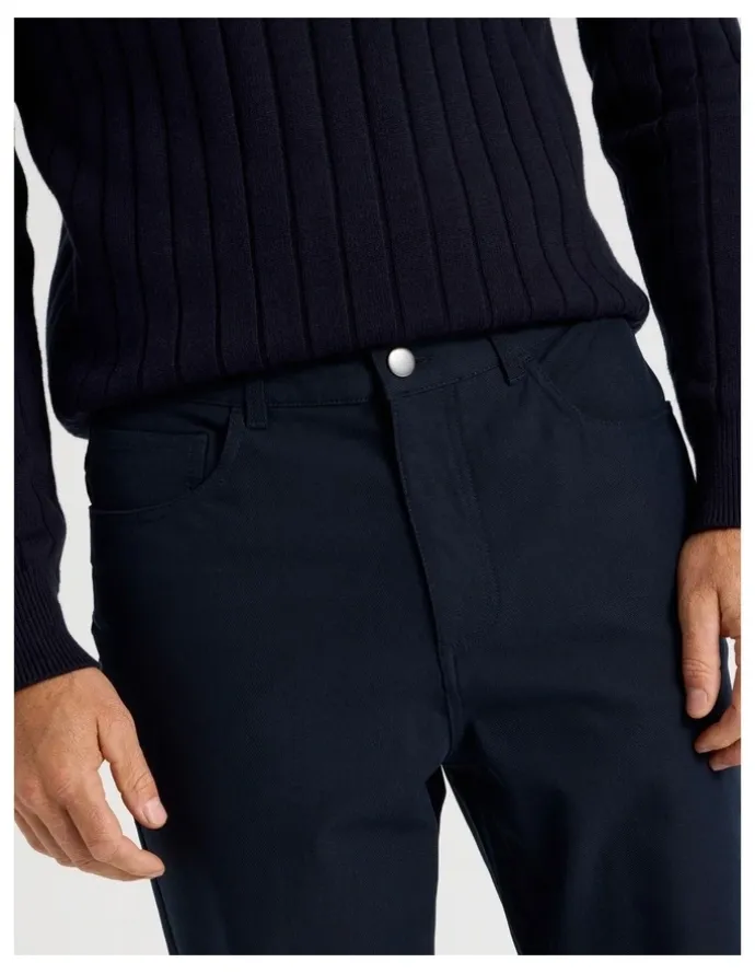 Basque Tech Twill Five Pocket Pants in Navy