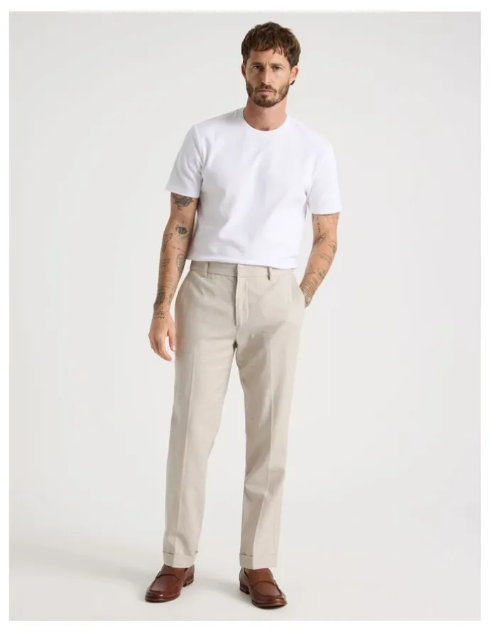 Basque Textured Pique T-Shirt in White