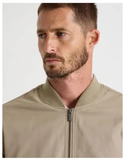 Basque Water Resistant Bomber Jacket in Sand