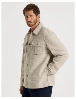Basque Wool Blend Shacket in Cream