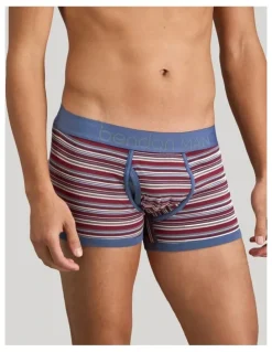 Bendon Man Bold Stripe Mens Trunk in Indigo/Fig Stripe