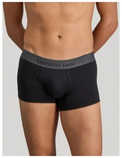 Bendon Man Cotton Low-Rise Mens Trunk in Black