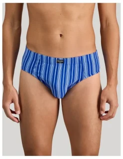 Bendon Man Cotton Stretch Mens Brief in Surf The Web Stripe
