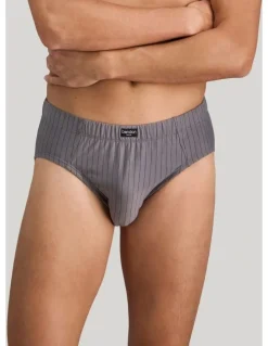 Bendon Man Cotton Stretch Mens Brief in Ash Pinstripe