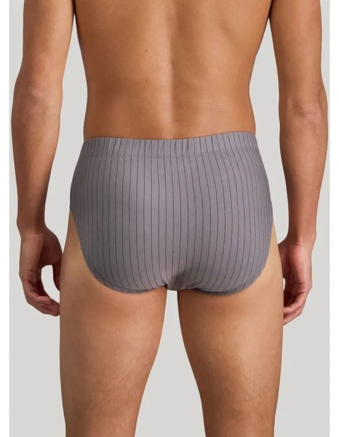 Bendon Man Cotton Stretch Mens Brief in Ash Pinstripe