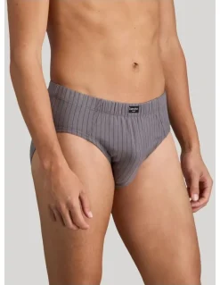 Bendon Man Cotton Stretch Mens Brief in Ash Pinstripe